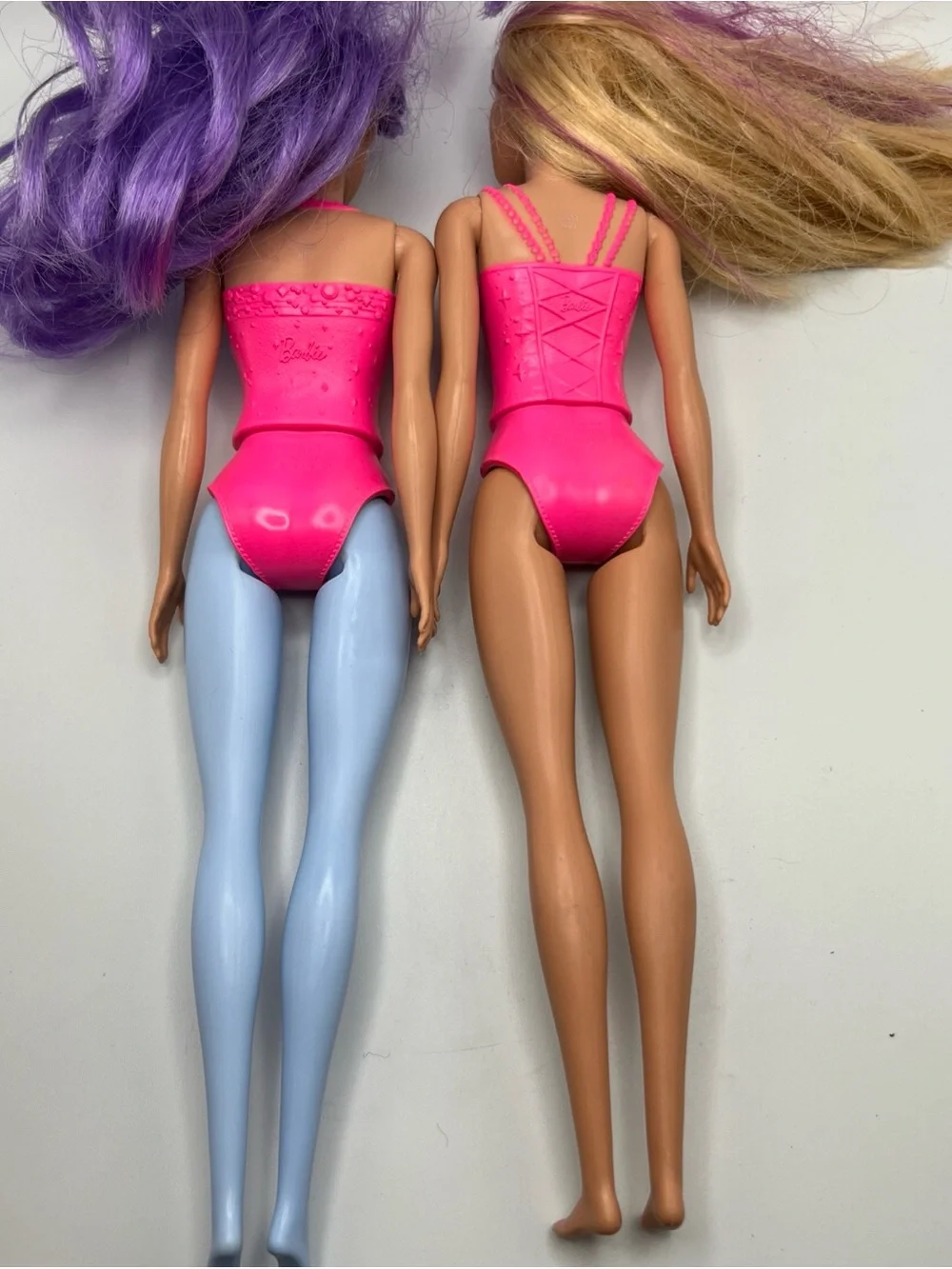 Barbie Dreamtopia Princess Doll Lot Two Dolls Purple Blonde Hair Leotards